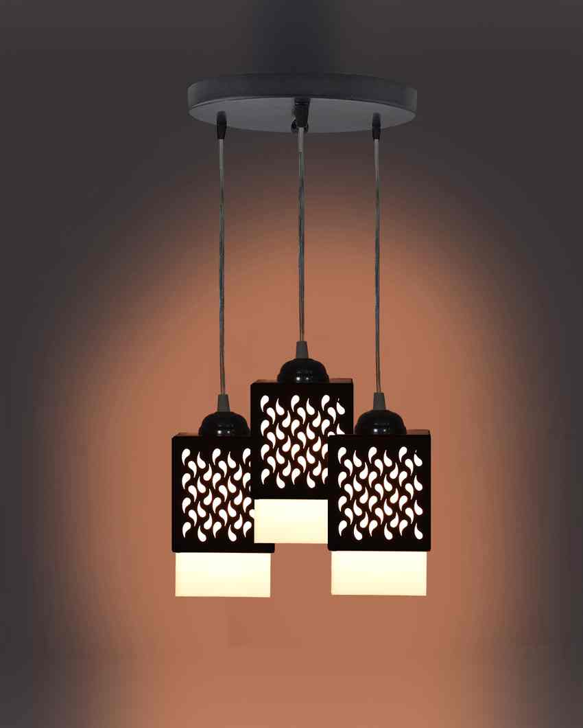 Luminoso Wooden Pendant 3 Lights Hallway Ceiling Lamp | 5 x 6 x 32 inches