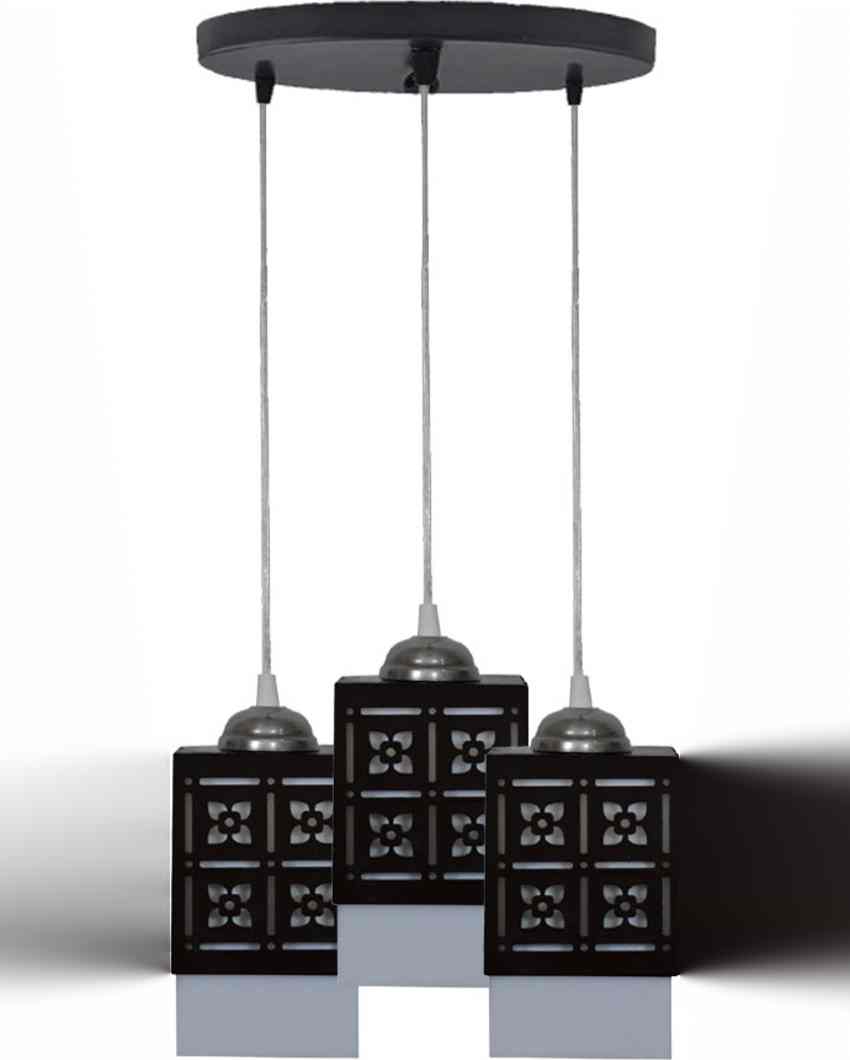 Hängend Wooden Pendant 3 Lights Hallway Ceiling Lamp | 5 x 6 x 32 inches