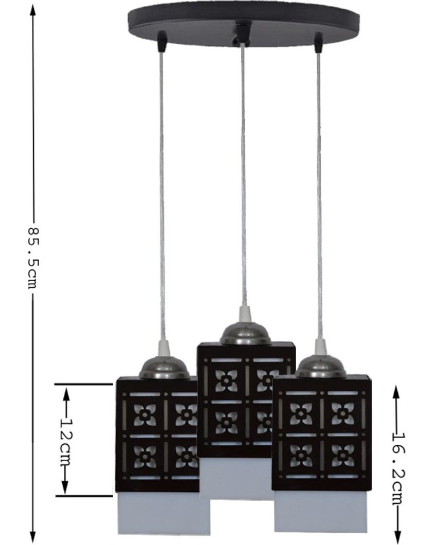 Hängend Wooden Pendant 3 Lights Hallway Ceiling Lamp | 5 x 6 x 32 inches