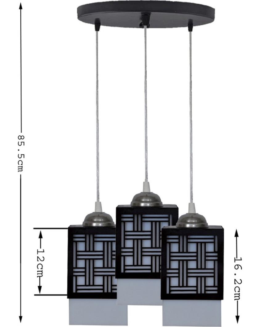 Schön 3 Shades Wooden Pendant Hanging Ceiling Lamp | 5 x 6 x 32 inches