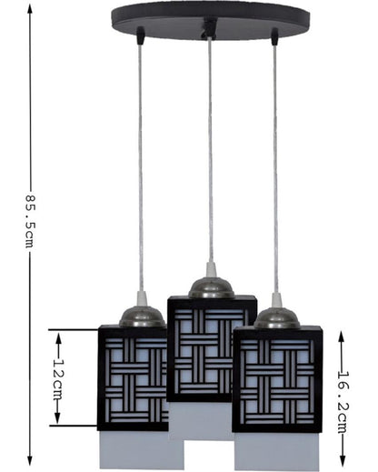 Schön 3 Shades Wooden Pendant Hanging Ceiling Lamp | 5 x 6 x 32 inches