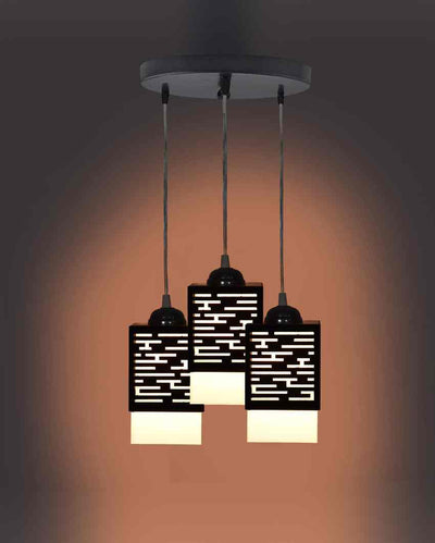 Edel Wooden 3 Lights Pendant Hallway Ceiling Lamp | 5 x 6 x 32 inches