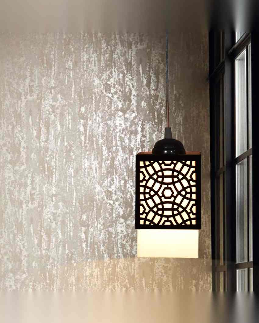 Deckey Wooden Pendant 3 Lights Hallway Ceiling Lamp | 5 x 6 x 32 inches