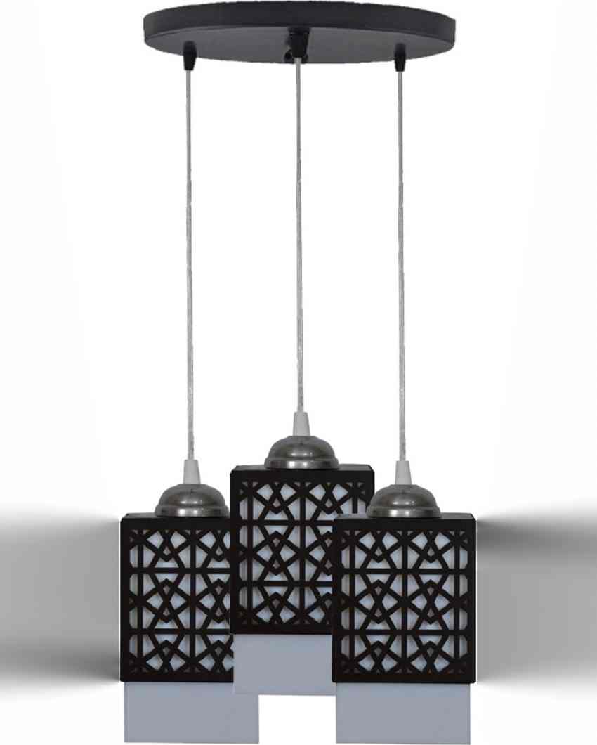 Edel 3 Lights Hallway Wooden Pendant Ceiling Lamp | 5 x 6 x 32 inches