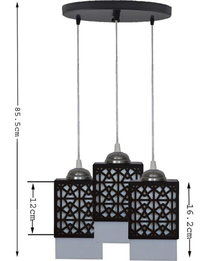 Edel 3 Lights Hallway Wooden Pendant Ceiling Lamp | 5 x 6 x 32 inches