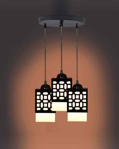 Chick Wooden 3 Lights Pendant Hallway Ceiling Lamp | 5 x 6 x 32 inches