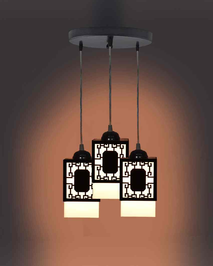 Dynamic Wooden Pendant 3 Lights Hallway Ceiling Lamp | 5 x 6 x 32 inches