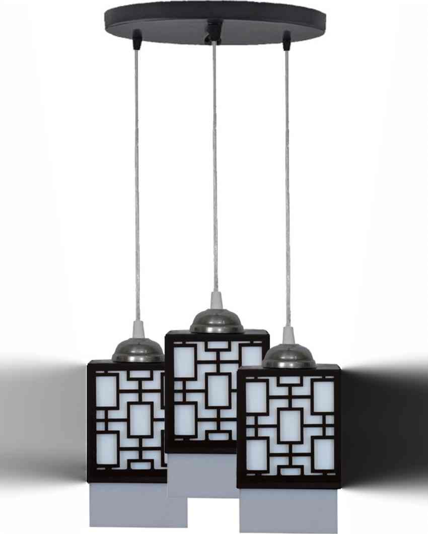 Colores 3 Lights Hallway Wooden Pendant Ceiling Lamp | 5 x 6 x 32 inches