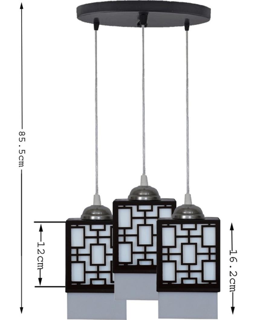 Colores 3 Lights Hallway Wooden Pendant Ceiling Lamp | 5 x 6 x 32 inches