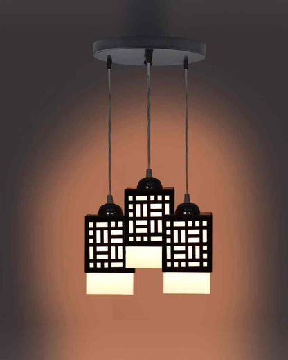 Dynamic Wooden 3 Lights Pendant Hallway Ceiling Lamp | 5 x 6 x 32 inches