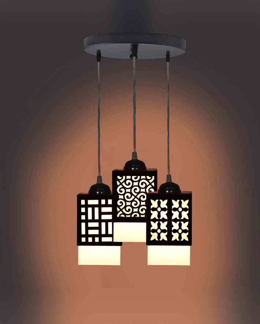 Arte 3 Lights Wooden Pendant Hallway Ceiling Lamp | 5 x 6 x 32 inches