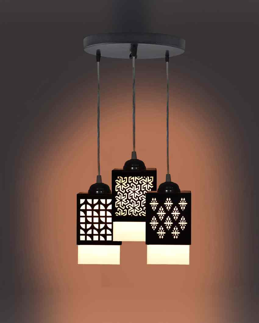 Armonioso 3 Lights Wooden Pendant Hallway Ceiling Lamp | 5 x 6 x 32 inches