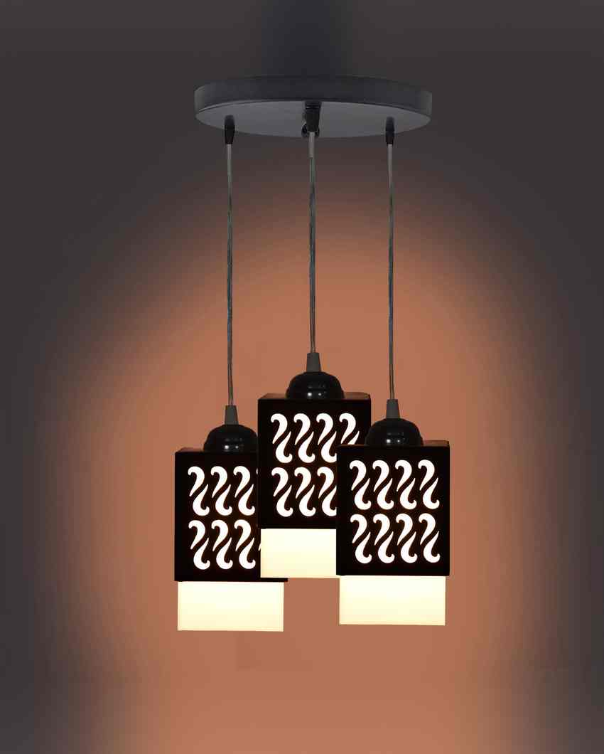 Hängend 3 Lights Hallway Wooden Pendant Ceiling Lamp | 5 x 6 x 32 inches