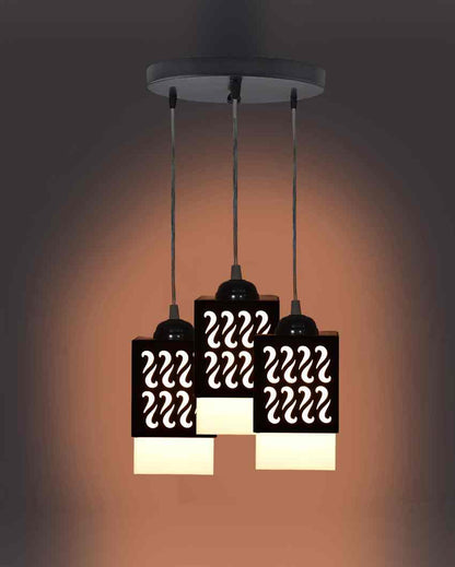 Hängend 3 Lights Hallway Wooden Pendant Ceiling Lamp | 5 x 6 x 32 inches