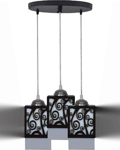 Edel 3 Shades Wooden Pendant Ceiling Lamp | 5 x 6 x 32 inches