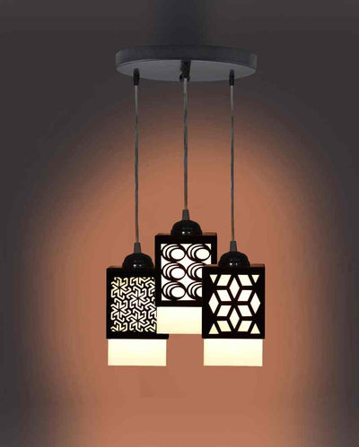 Ambiente 3 Lights Wooden Premium Hallway Ceiling Lamp | 5 x 6 x 32 inches