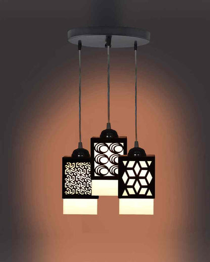 Ambiente 3 Lights Wooden Premium Hallway Ceiling Lamp | 5 x 6 x 32 inches