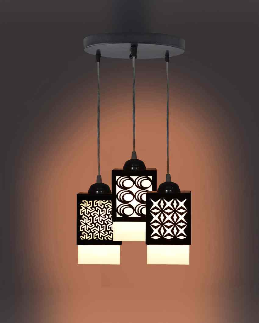 Armonioso 3 Lights Hallway Wooden Pendant Ceiling Lamp | 5 x 6 x 32 inches