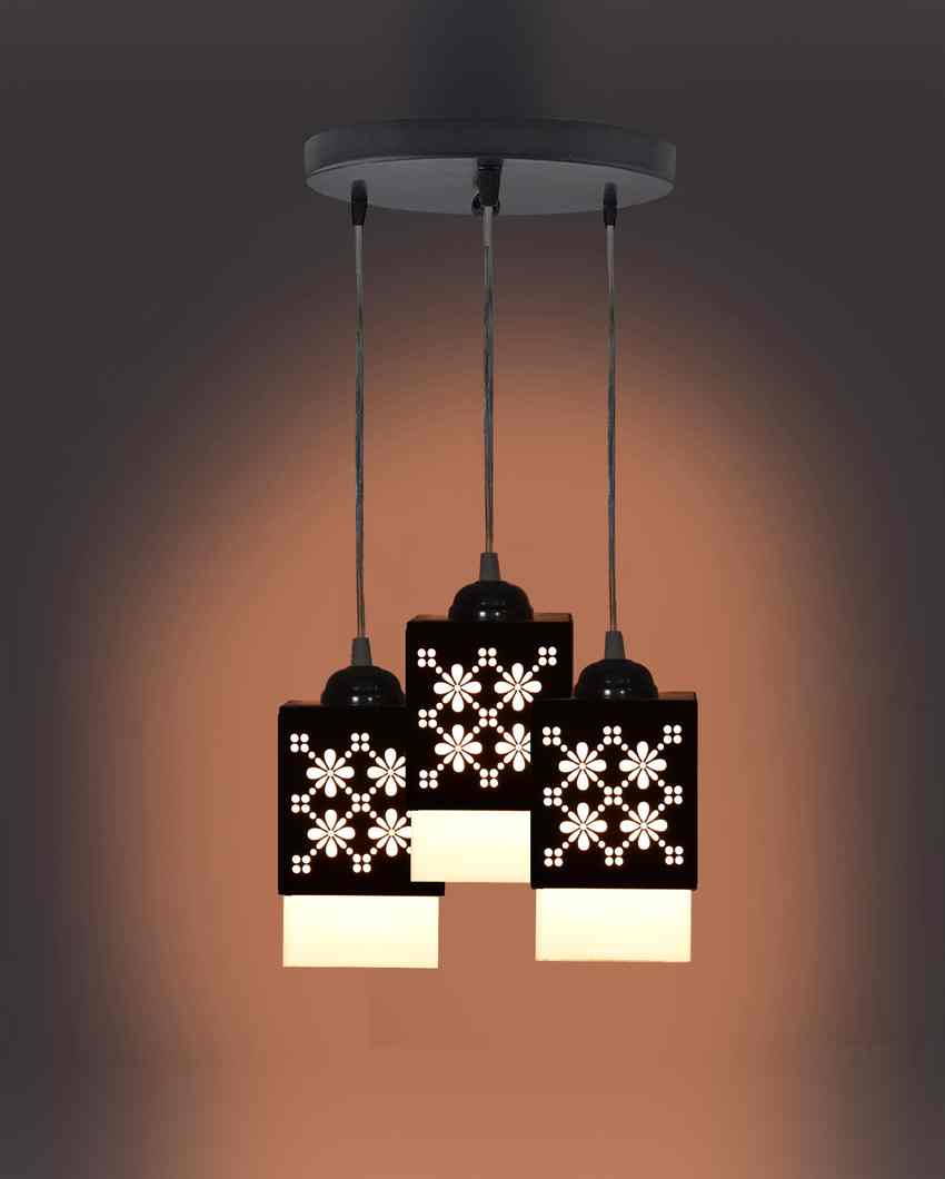 Colgante Wooden 3 Lights Pendant Hallway Ceiling Lamp | 5 x 6 x 32 inches