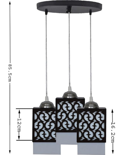 Struktur Wooden 3 Lights Pendant Hallway Ceiling Lamp | 5 x 6 x 32 inches