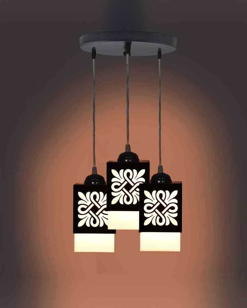 Funktional 3 Lights Hallway Wooden Pendant Ceiling Lamp | 5 x 6 x 32 inches