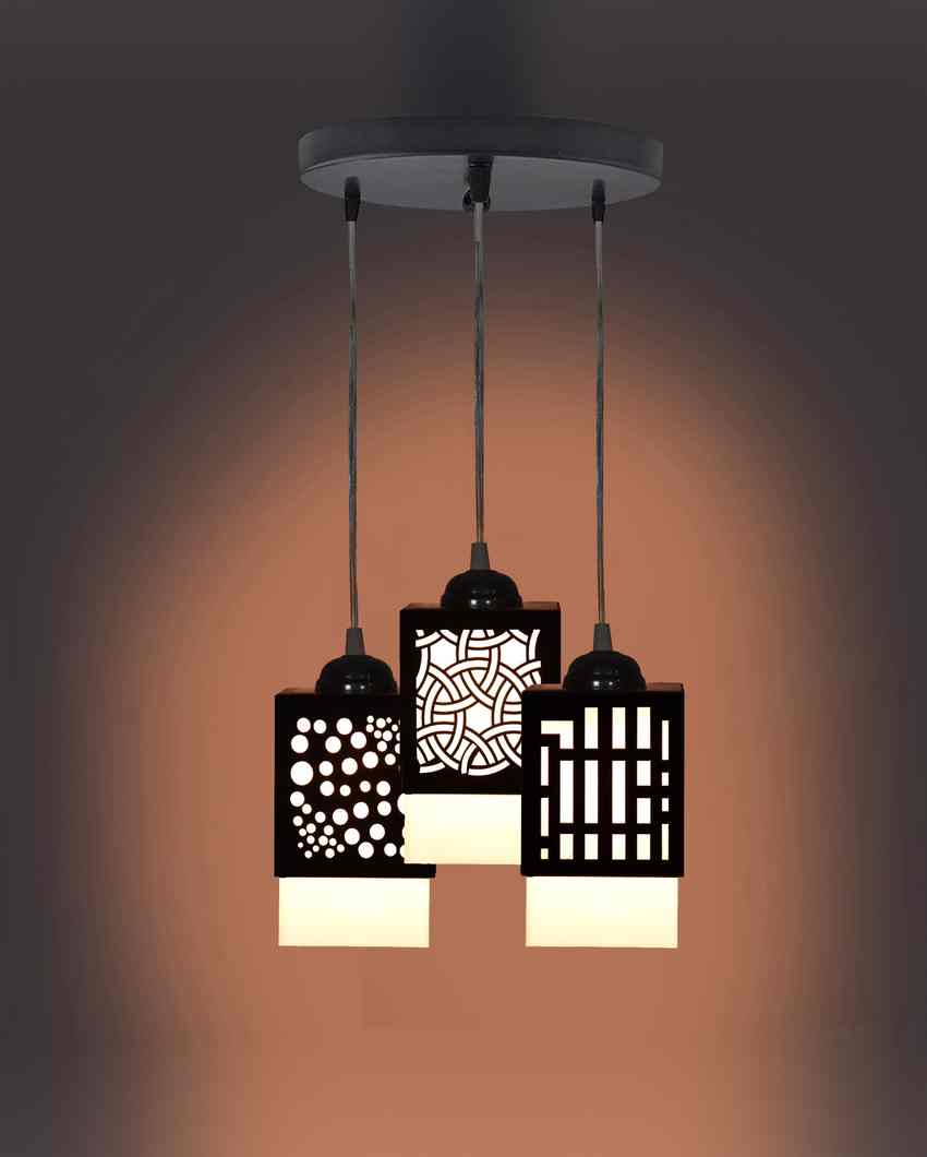 Ästhetik 3 Shades Wooden Pendant Hanging Ceiling Lamp | 5 x 6 x 32 inches