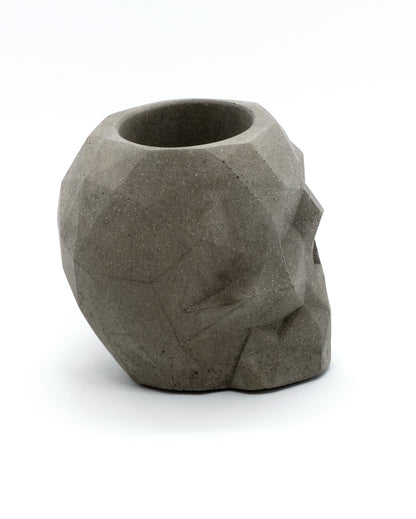 Unique Artistic Shape Skull Concrete Ashtray | 4 x 3 x 3 inches