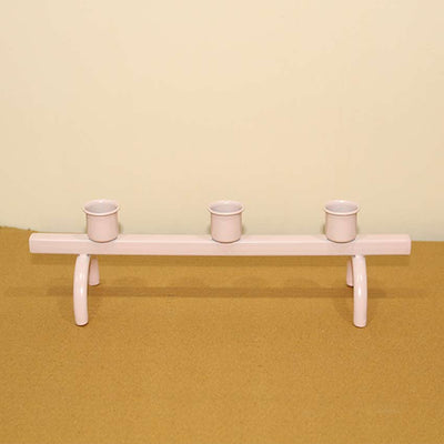 Premium Build  Baby Pink Shade Candle Holder | 11 x 3 x 3 inches