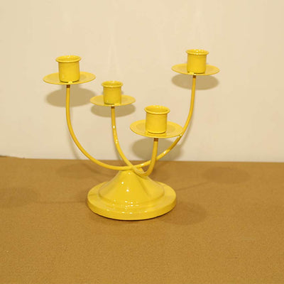 Elegant  Design Yellow Shade Candle Holder | 9 x 7 x 7 inches