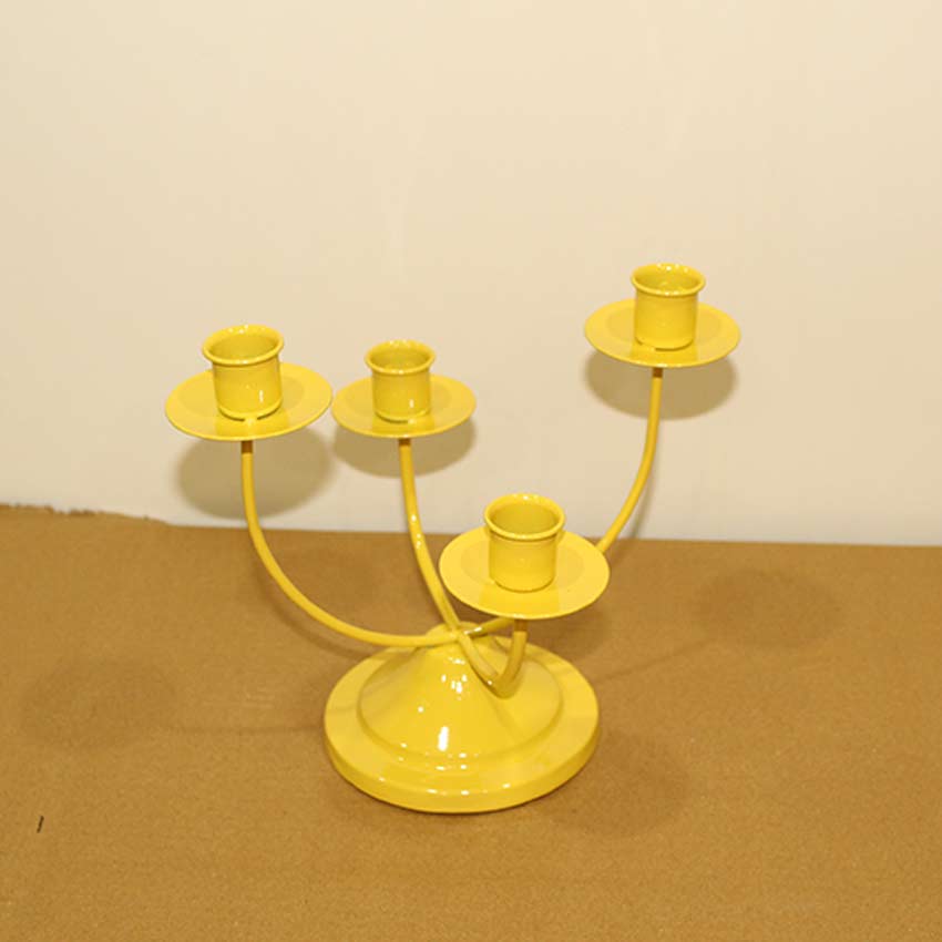 Elegant  Design Yellow Shade Candle Holder | 9 x 7 x 7 inches