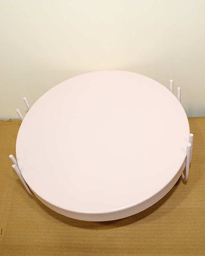 Beautiful Round Design Baby Pink Serving Tray | 10 x 5 inches