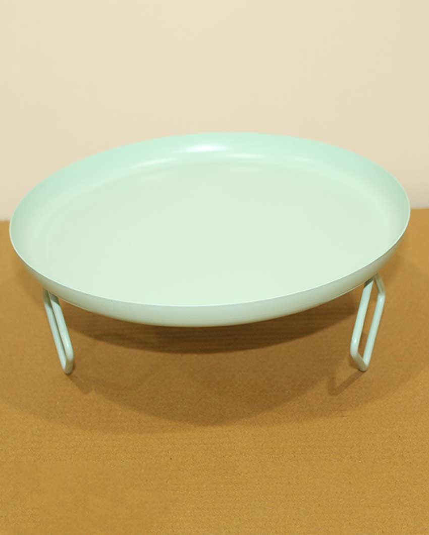 Elegant Round Design Green Shade Serving Tray | 10 x 4 inches