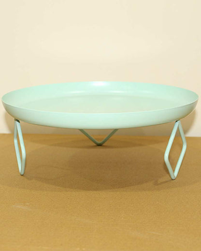 Elegant Round Design Green Shade Serving Tray | 10 x 4 inches