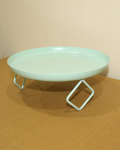 Elegant Round Design Green Shade Serving Tray | 10 x 4 inches