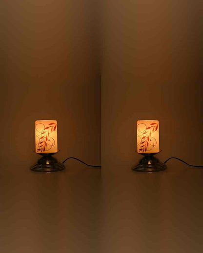 Rose Designer LED Compatible Table Lamp With Glass Shade | 4 x 8 inches