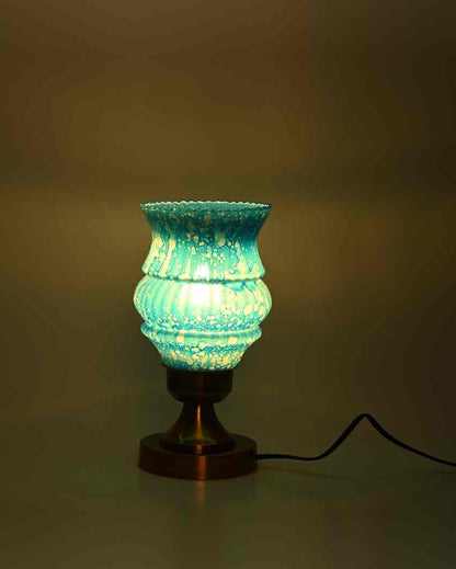 Lily Designer LED Compatible Table Lamp With Glass Shade | 4 x 10 inches