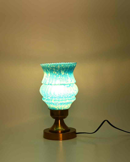 Lily Designer LED Compatible Table Lamp With Glass Shade | 4 x 10 inches