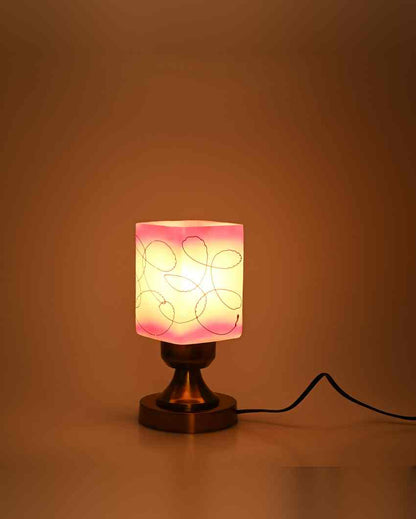 Sunflower Designer LED Compatible Table Lamp With Glass Shade | 4 x 9 inches