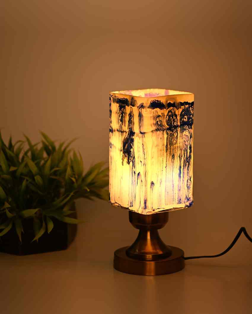 Peony Designer LED Compatible Table Lamp With Glass Shade | 4 x 10 inches