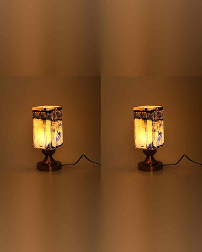 Peony Designer LED Compatible Table Lamp With Glass Shade | 4 x 10 inches