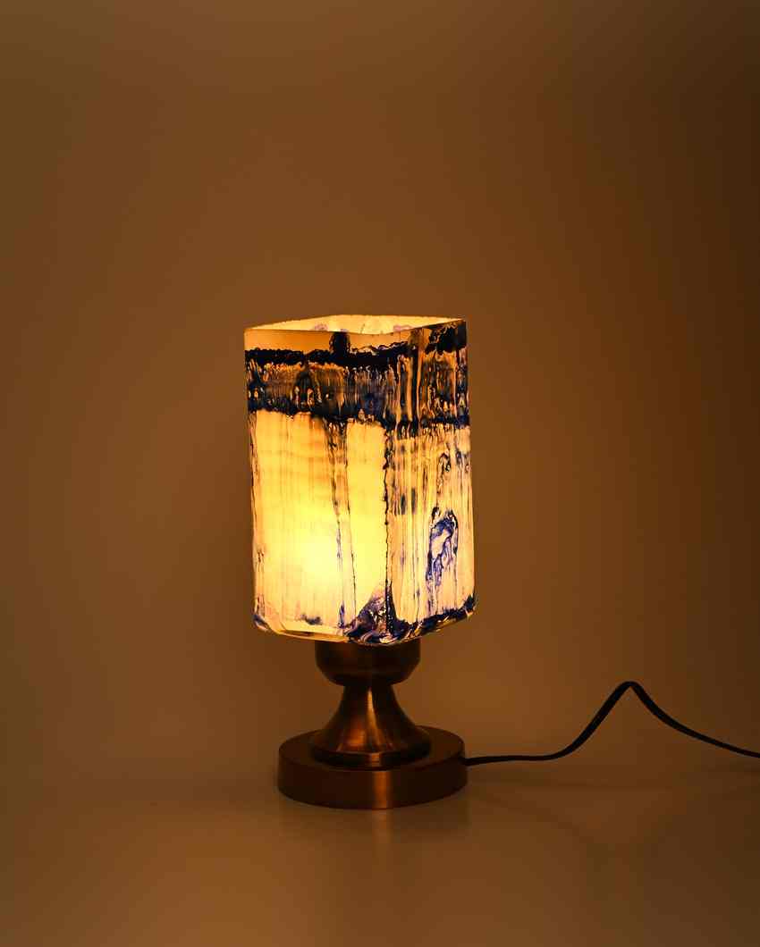 Peony Designer LED Compatible Table Lamp With Glass Shade | 4 x 10 inches