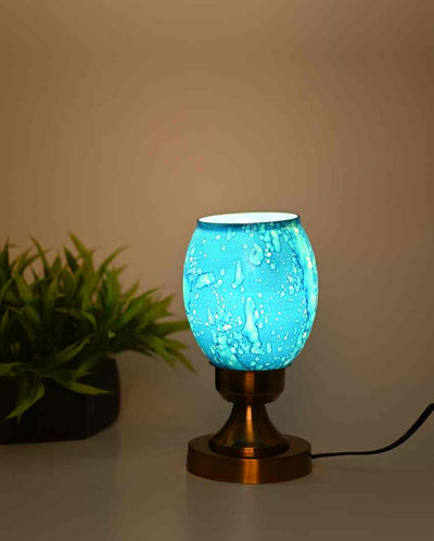 Irica Designer LED Compatible Table Lamp With Glass Shade | 4 x 9 inches