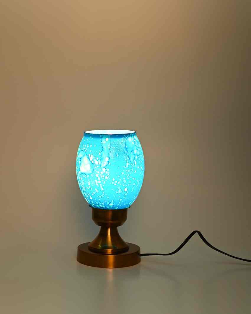 Irica Designer LED Compatible Table Lamp With Glass Shade | 4 x 9 inches