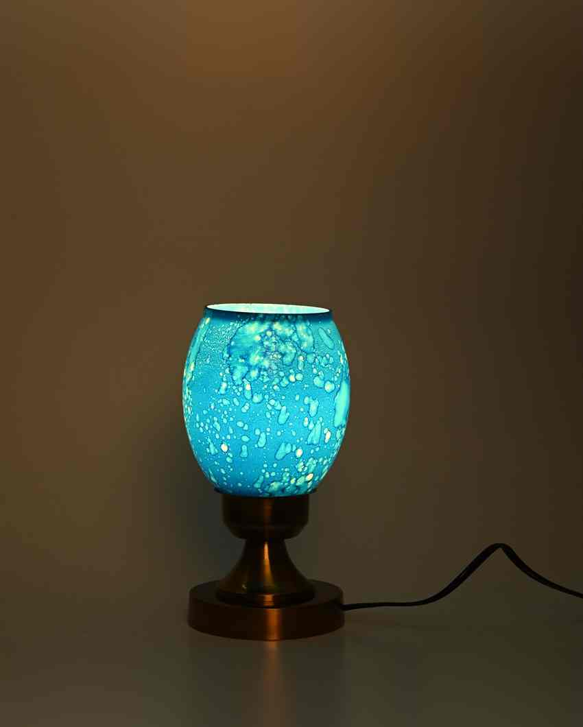 Irica Designer LED Compatible Table Lamp With Glass Shade | 4 x 9 inches