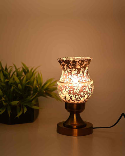 Marigold Designer LED Compatible Table Lamp With Glass Shade | 4 x 10 inches