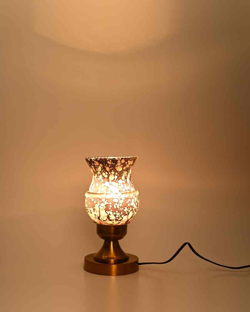 Marigold Designer LED Compatible Table Lamp With Glass Shade | 4 x 10 inches