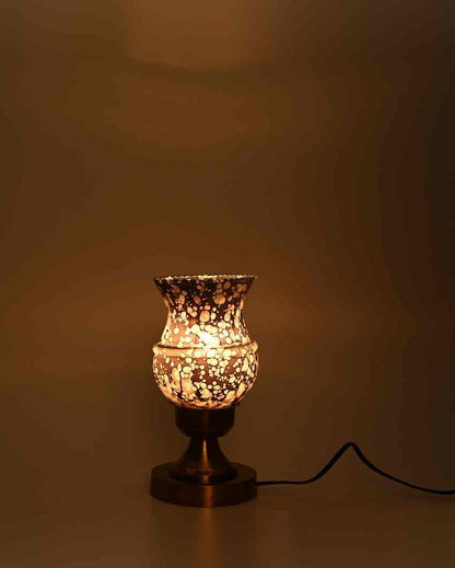 Marigold Designer LED Compatible Table Lamp With Glass Shade | 4 x 10 inches