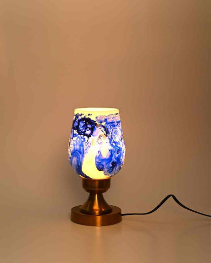 Geranium Designer LED Compatible Table Lamp With Glass Shade | 4 x 10 inches