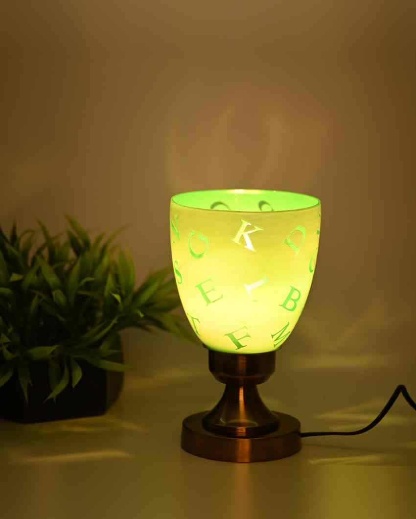 Poppy Designer LED Compatible Table Lamp With Glass Shade | 4 x 10 inches