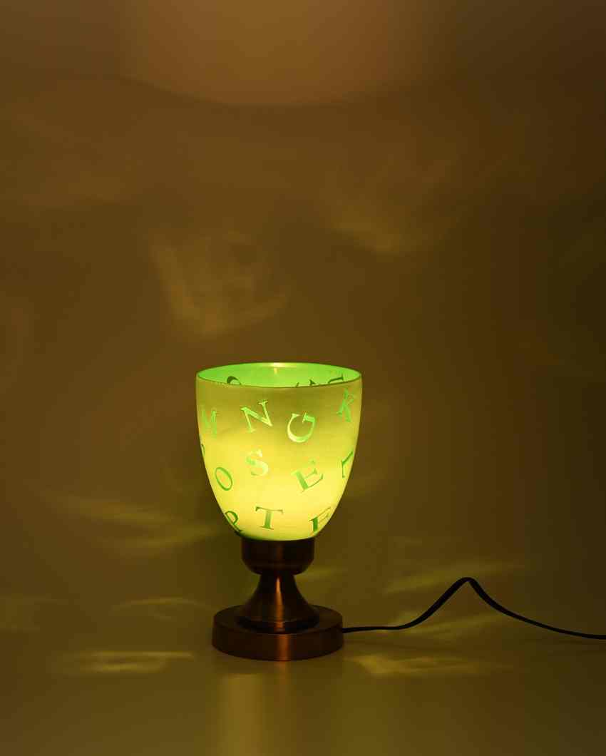 Poppy Designer LED Compatible Table Lamp With Glass Shade | 4 x 10 inches